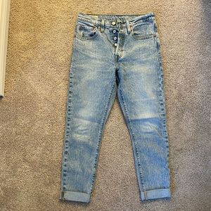 Levi 501s, size small, blue jeans